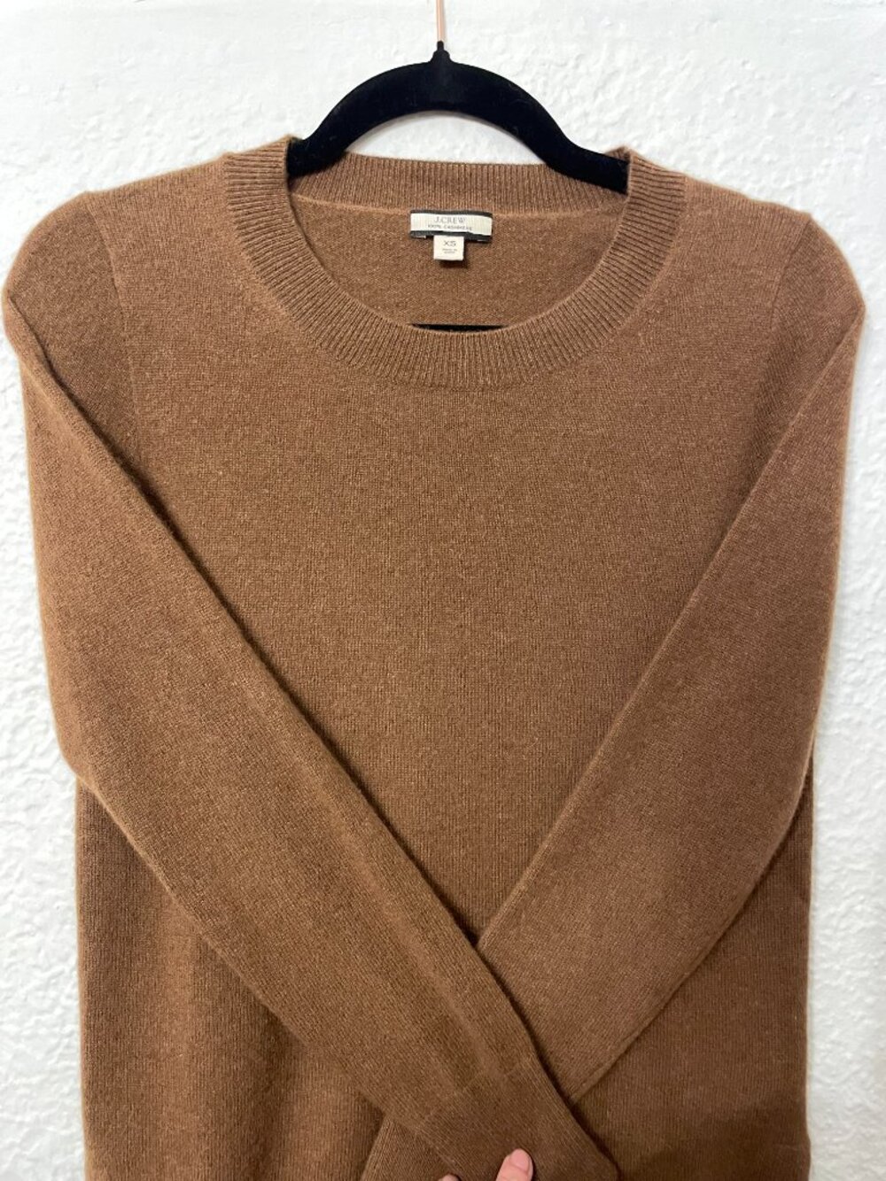 100% Cashmere J. Crew Warm Nutmeg Brown XS Women's Crew Neck Sweater Cozy Luxury - Picture 5 of 10